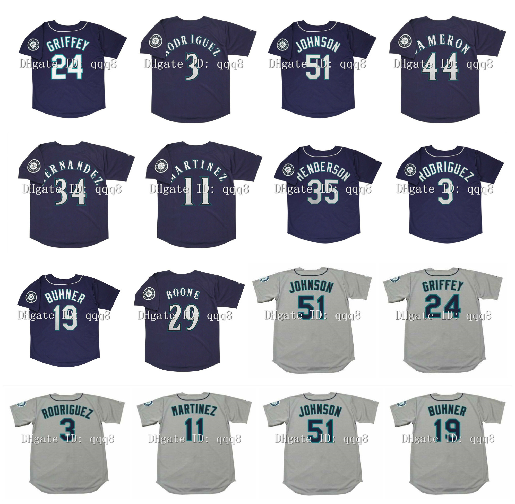 1999 Retro 24 Ken Griffey Jr. Jersey 3 Alex Rodriguez 44 Mike Cameron 51 Randy Johnson 34 Rickey Felix Hernandez 11 Edgar Martinez 29 Bret Boone Vintage Baseball, As pic
1999 Retro 24 Ken Griffey Jr. Jersey 3 Alex Rodriguez 44 Mike Cameron 51 Randy Johnson 34 Rickey Felix Hernandez 11 Edgar Martinez 29 Bret Boone Vintage Baseball, As pic