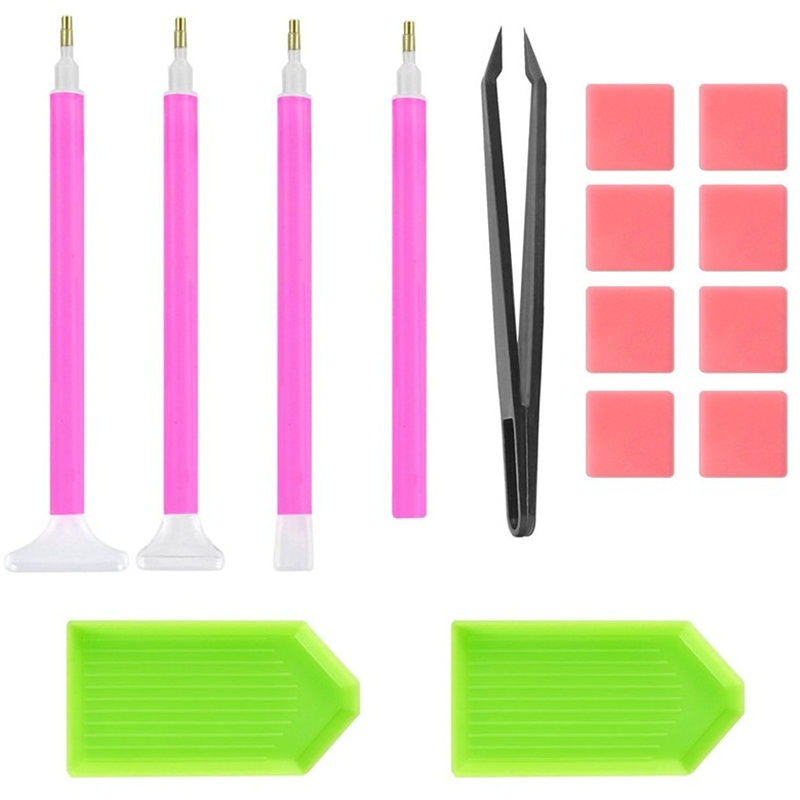 15 Pieces Dia Tool Kits Beginner Diy 5D Painting Tools Sets With Glue Tweezers Plastic Tray Needle Pen 4 8bb E1 Free shipping