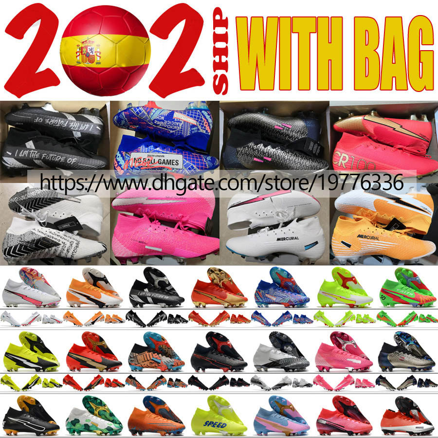 +BAG Mens Soccer Boots Mercurial Superfly VII Elite FG CR7 Sancho Mbappe Cleats High Quality Ankle Leather Outdoor Knit ACC Socks Football Shoes Size US6.5-12, Shoes original box
+BAG Mens Soccer Boots Mercurial Superfly VII Elite FG CR7 Sancho Mbappe Cleats High Quality Ankle Leather Outdoor Knit ACC Socks Football Shoes Size US6.5-12, Shoes original box