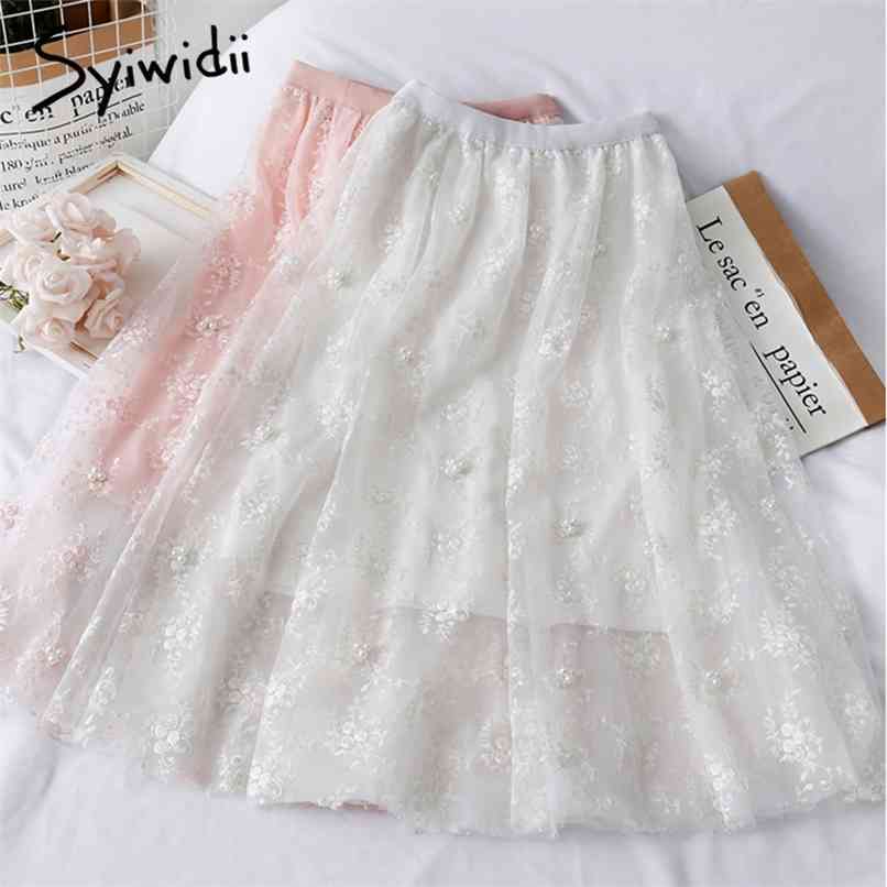 Mesh Embroidery High Waist Skirt Women Mid-Calf Casual A-Line Solid White Spring Summer Korean Fashion Skirts 210607, Pink
Mesh Embroidery High Waist Skirt Women Mid-Calf Casual A-Line Solid White Spring Summer Korean Fashion Skirts 210607, Pink