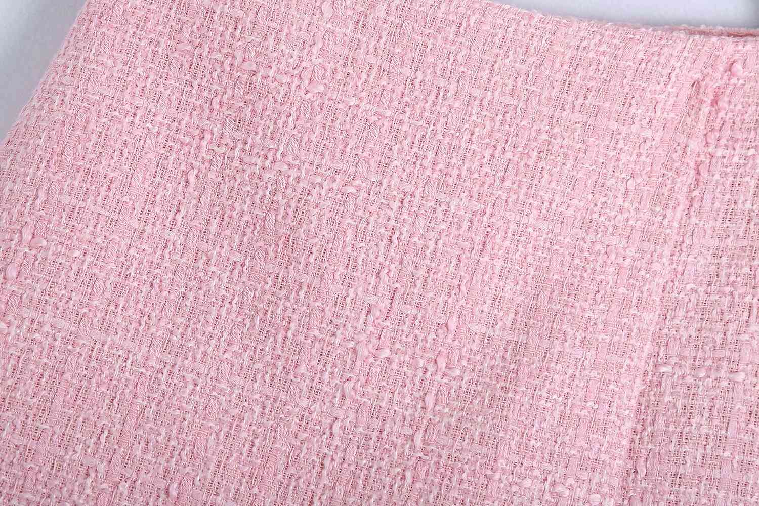 Pink Textured Plaid Women's Culottes Sweet and Sexy Chic Short Female Shorts 210507