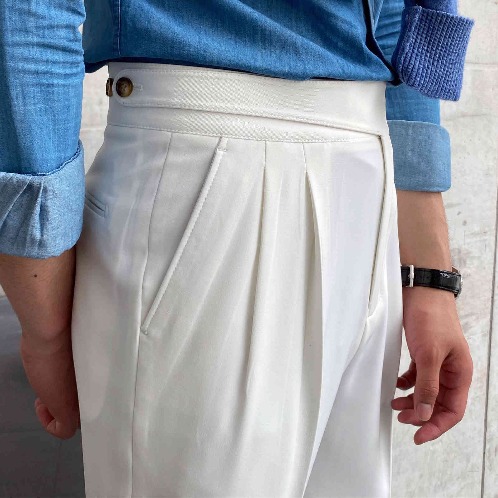 Men's Pants high waist straight pants, formal Italy, ankle, , UK, 2021, Beige
Men's Pants high waist straight pants, formal Italy, ankle, , UK, 2021, Beige