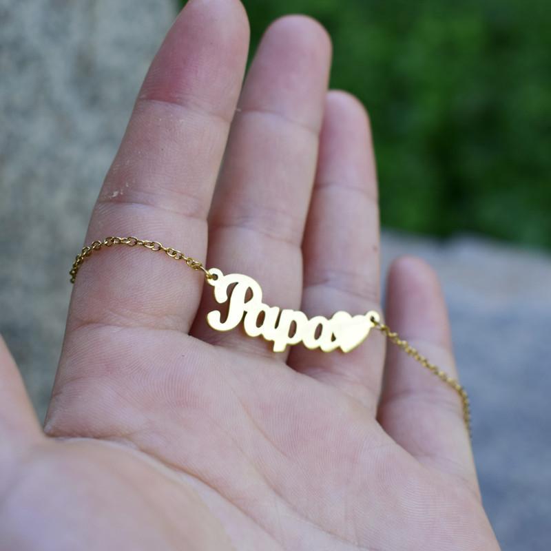 Pendant Necklaces Papa Stainless Steel Letter Necklace For Women "I Love Dad" Father's Day Gift
Pendant Necklaces Papa Stainless Steel Letter Necklace For Women "I Love Dad" Father's Day Gift
