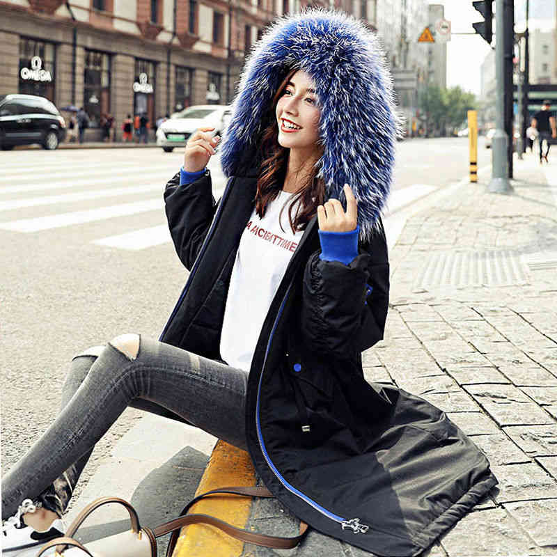 Arrival Korea Fashion Women Winter Jacket Padded Warm Coat Fur Collar Hooded Casual Parkas Thicken Coats D275 210512