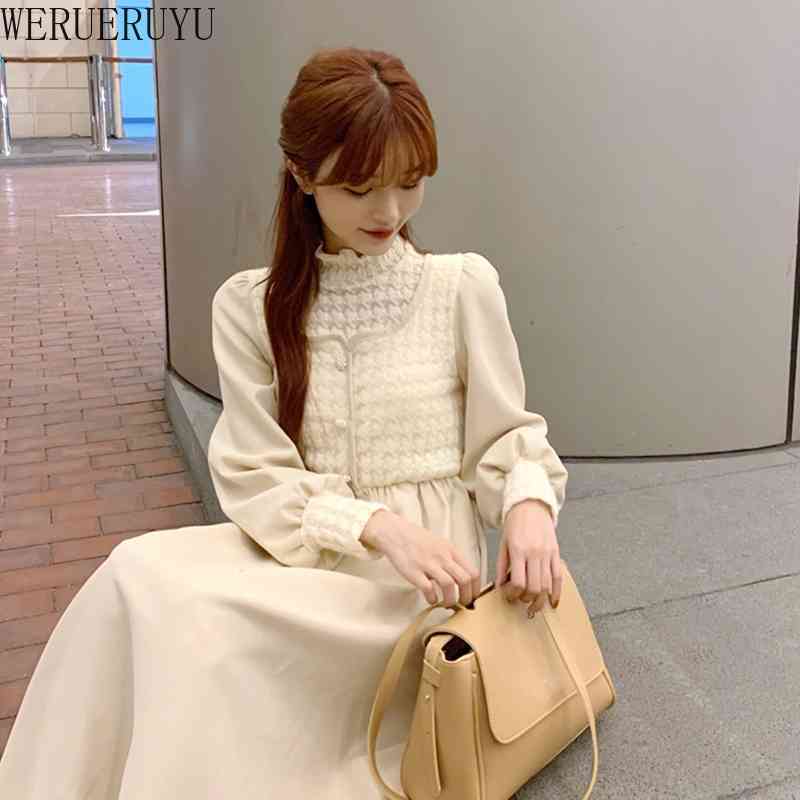 WERUERUYU Long Sleeve Dress Women Vintage Knee-length Peter Pan Collar Empire Womens Elastic Korean Style Student 210608, Photo color
WERUERUYU Long Sleeve Dress Women Vintage Knee-length Peter Pan Collar Empire Womens Elastic Korean Style Student 210608, Photo color
