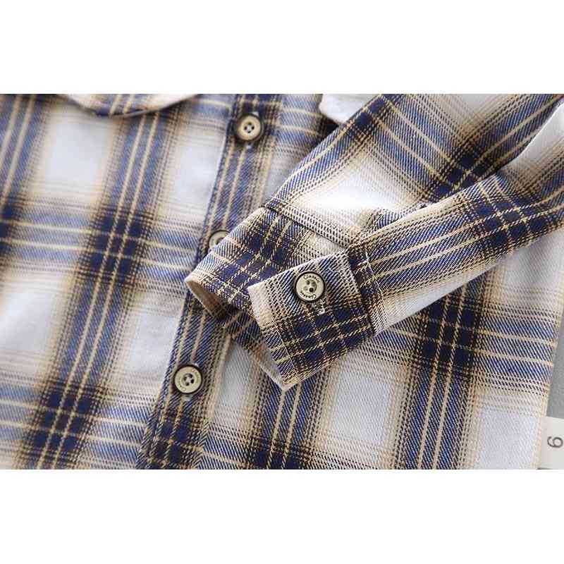 Kids Plaid Shirts Trendy Sale Children Kid Boys Girls Long Sleeve Buttons Pocket Tops Shirt Turn Down Collar Casual Blouses 210713