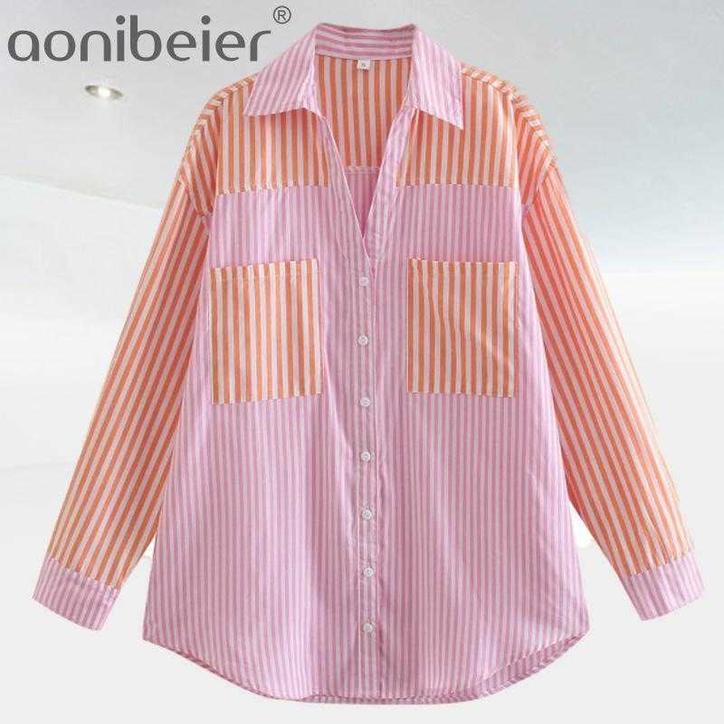 Spring Casual Woman Pink Stripe Patchwork Cotton Shirts Female Sweet Oversized Soft Tops Ladies Basic Shirt 210604
Spring Casual Woman Pink Stripe Patchwork Cotton Shirts Female Sweet Oversized Soft Tops Ladies Basic Shirt 210604