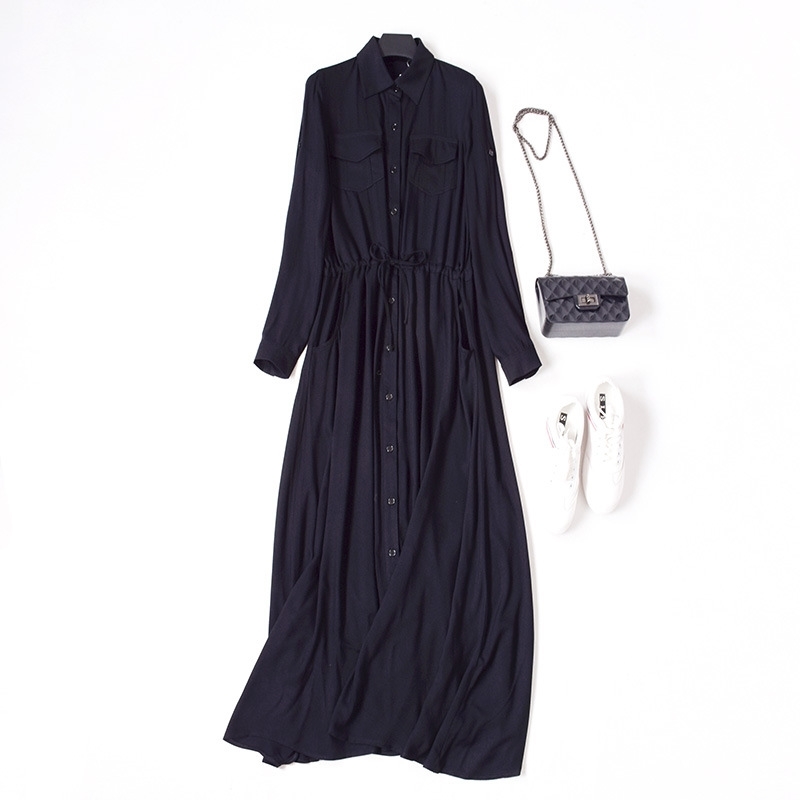 Black dress women' new style in autumn long sleeve slim waist single breasted ankle skirt 2065, Long-sleeved
Black dress women' new style in autumn long sleeve slim waist single breasted ankle skirt 2065, Long-sleeved