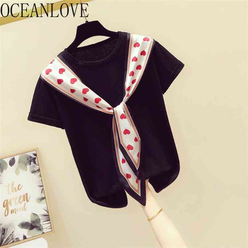 OCEANLOVE Summer Women T Shirt Ribbons Patchwork Korean Fashion T-shirt All Match Short Sleeve Ropa Mujer Casual 15762 210708, White
OCEANLOVE Summer Women T Shirt Ribbons Patchwork Korean Fashion T-shirt All Match Short Sleeve Ropa Mujer Casual 15762 210708, White
