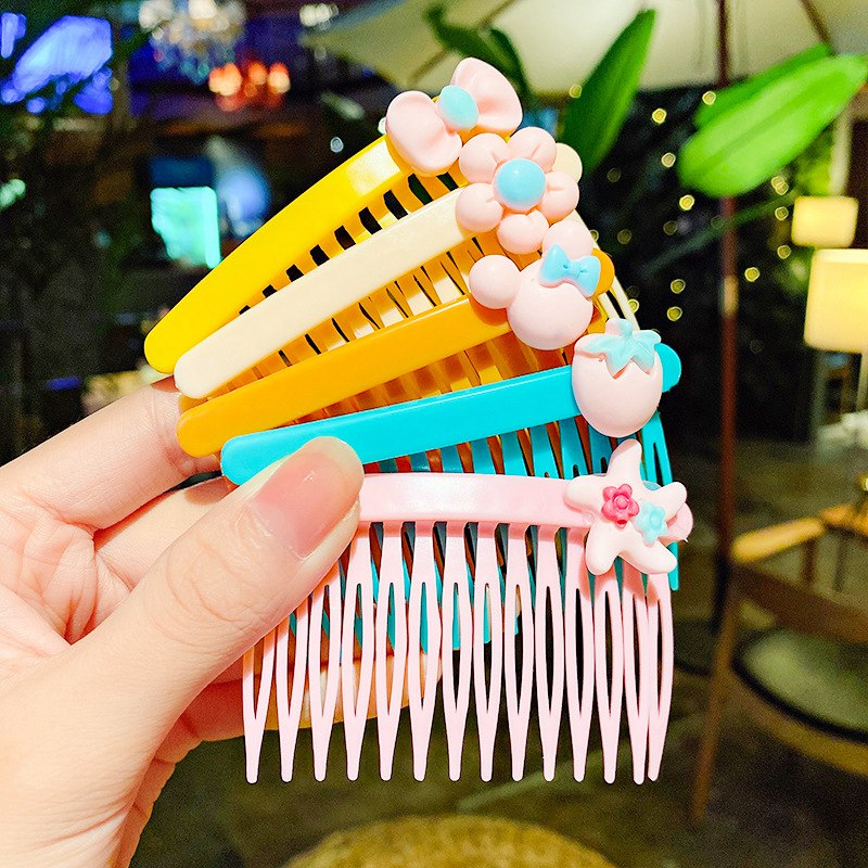 5pcs/set Kids Cute Hair Clips Side Bangs comb Fix Fringe Barrette Makeup Washing Face Accessories Women Girls Styling Hairpins 0394
