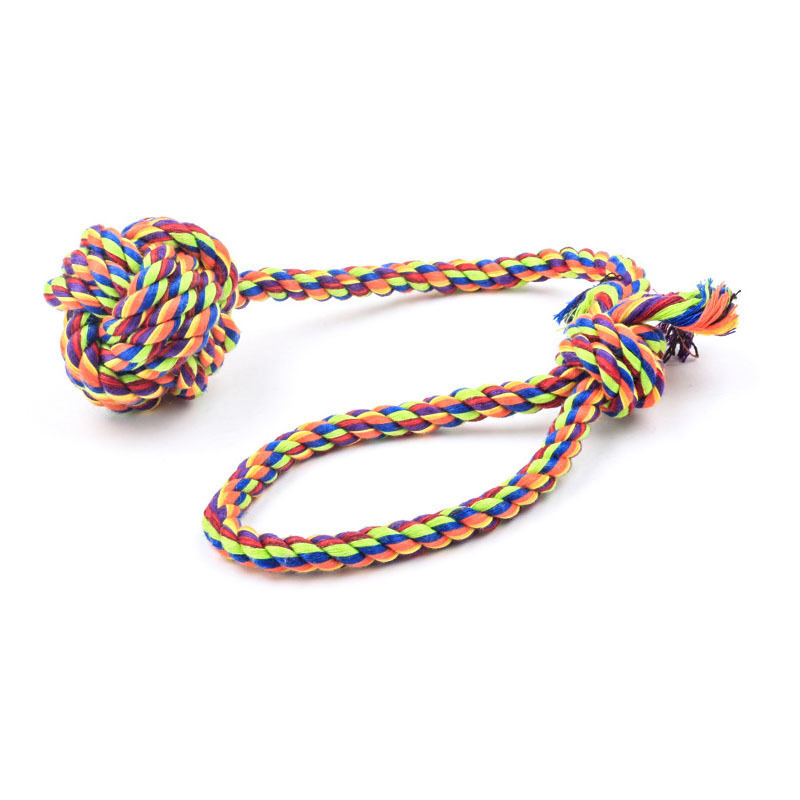 Interactive Dog Toys For Large Cotton Rope Length 31cm Hand Pull The Ball Chew Bite Resistant