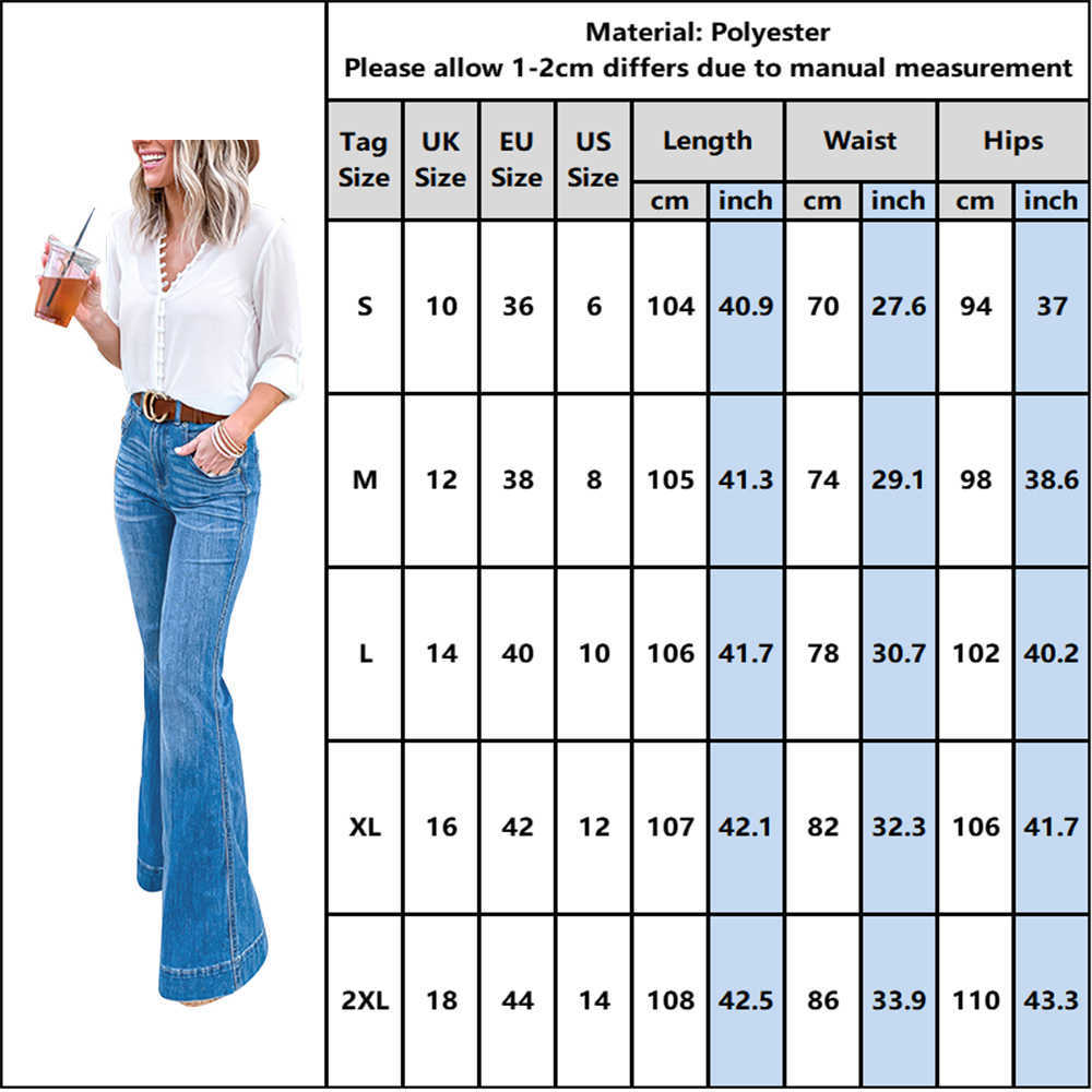 Women's Jeans High Waist Elegant For Women Blue Black Washed Straight Denim Flare Pants Vintage Streetwear D30 210809