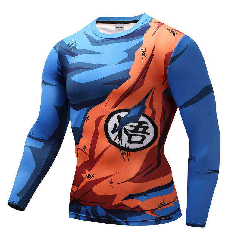 Men T Shirt Homme Compression Costume Vegeta Tshirt Son Goku Tshirts Fitness Leggings Shorts Sportwear G1222