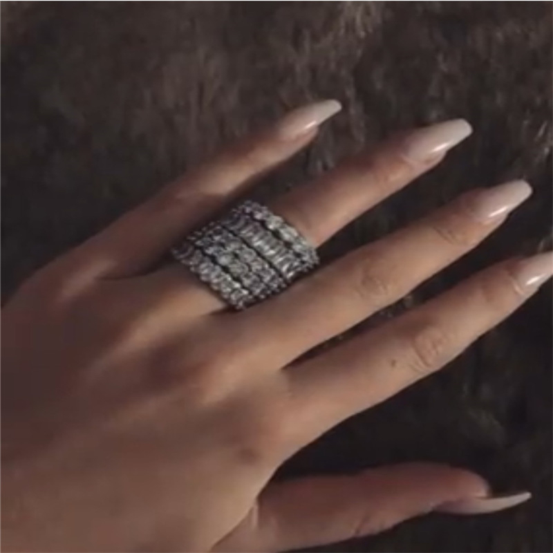 2020 Eternity Promise ring 925 Sterling silver Diamond Engagement Wedding Band Rings for women Men Finger Party Jewelry