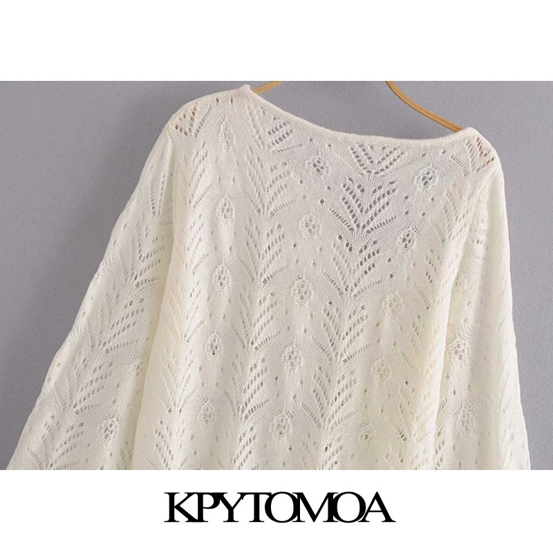 Women Fashion With Drawstring Hollow Out Irregular Knitted Sweater Long Sleeve Female Pullovers Chic Tops 210420