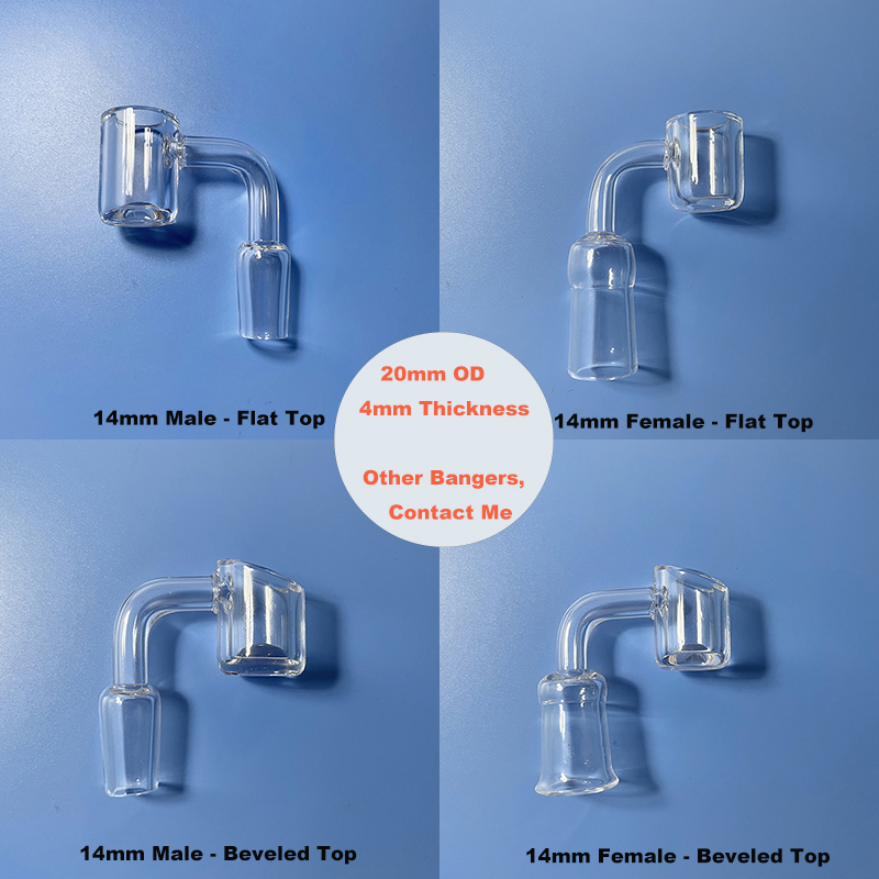 10pcs Quartz Banger Smoking Accessory For Glass Water Bong - 20mm OD 4mm Wall and Bottom Thickness 10mm 14mm 18mm Male Female 45 90 Degree Joint Flat Beveled Top
10pcs Quartz Banger Smoking Accessory For Glass Water Bong - 20mm OD 4mm Wall and Bottom Thickness 10mm 14mm 18mm Male Female 45 90 Degree Joint Flat Beveled Top
