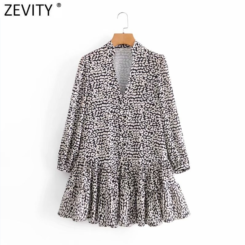 Zevity New Women Vintage V Neck Digital Leopard Print Hem Pleat Ruffles Mini Dress Lady Long Sleeve Chic Business Vestido DS4770, As pic ds4770tdd
Zevity New Women Vintage V Neck Digital Leopard Print Hem Pleat Ruffles Mini Dress Lady Long Sleeve Chic Business Vestido DS4770, As pic ds4770tdd