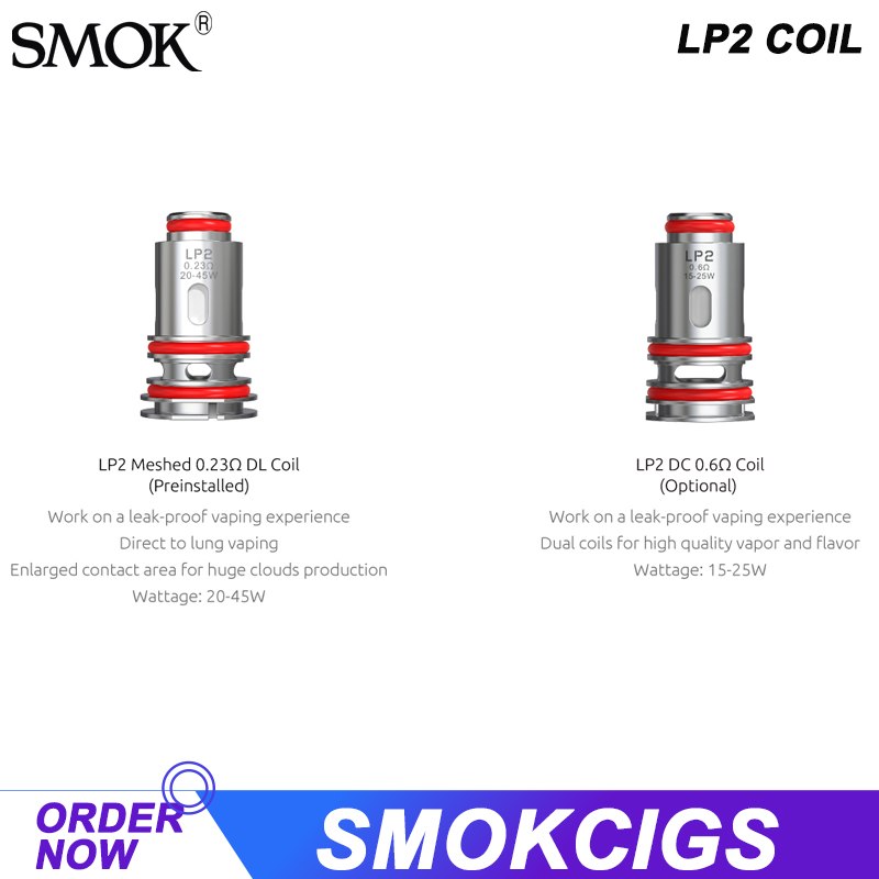 SMOK LP2 COIL Meshed 0.23ohm DL & DC 0.6ohm Head Replacement for RPM 4 KIT 5pcs/Pack Vape E-cigarette Authentic
SMOK LP2 COIL Meshed 0.23ohm DL & DC 0.6ohm Head Replacement for RPM 4 KIT 5pcs/Pack Vape E-cigarette Authentic