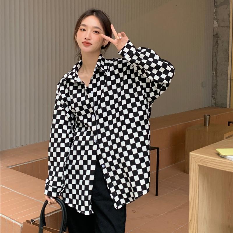 Women's Jackets Autumn And Winter 2021 Loose Lazy Wind Wild Checkerboard Long-sleeved Blouse Jacket Shirt Fashion, Black;brown
Women's Jackets Autumn And Winter 2021 Loose Lazy Wind Wild Checkerboard Long-sleeved Blouse Jacket Shirt Fashion, Black;brown