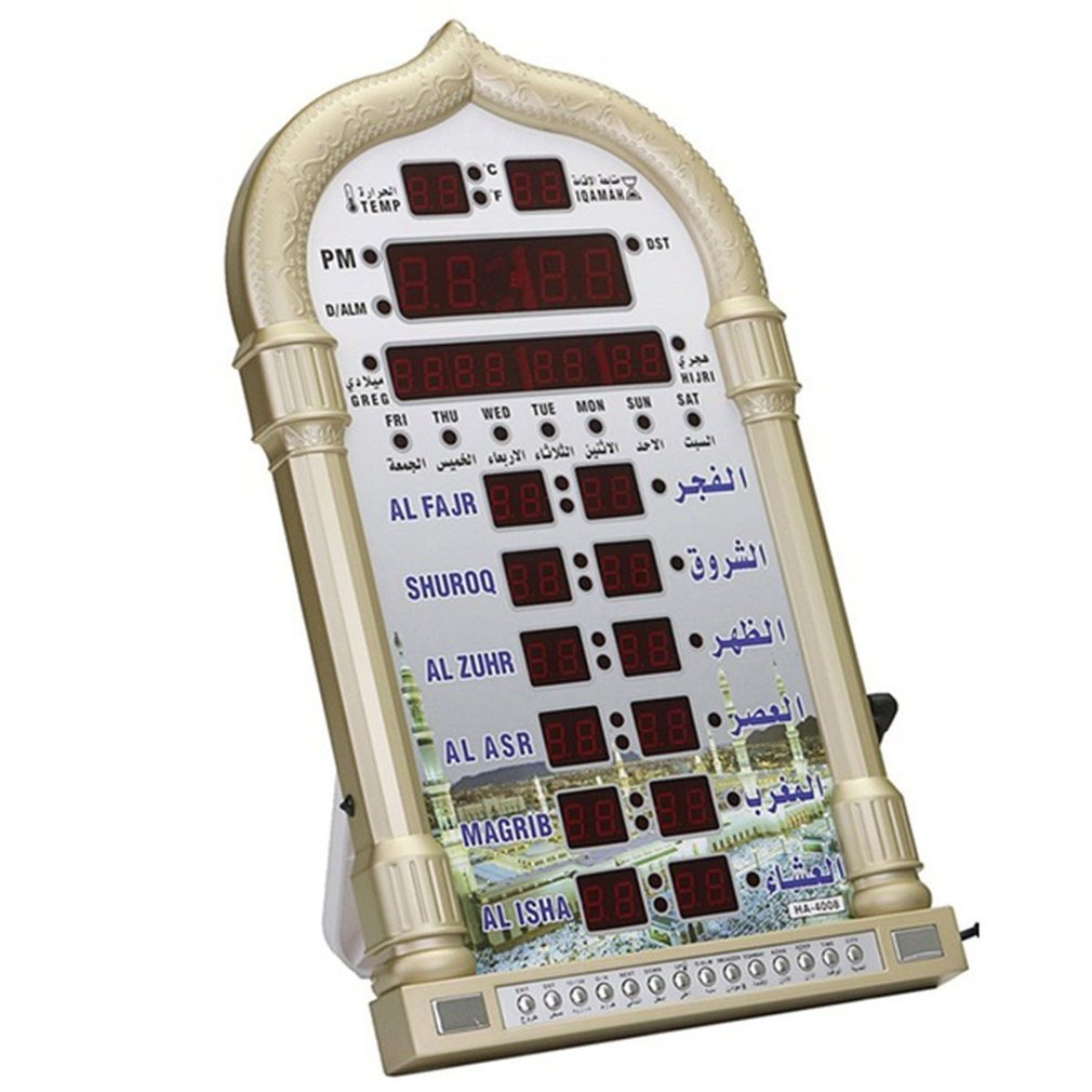 Azan Mosque Prayer Clock Islamic Mosque Calendar Muslim Prayer Wall Clock Alarm Ramadan Home Decor Remote ControlNot battery4701771
