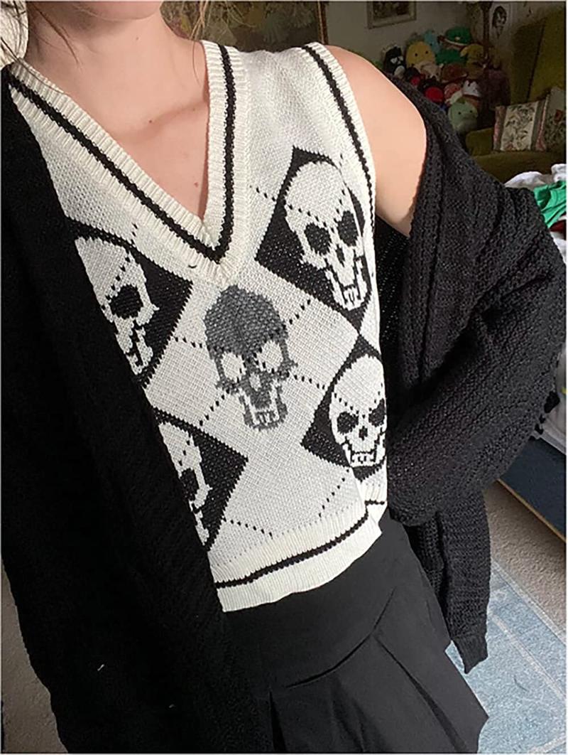 Women's Tanks & Camis 2021 Fashion Halloween Vest Coat Autumn Winter European Wear Knit Sweater V Neck, White
Women's Tanks & Camis 2021 Fashion Halloween Vest Coat Autumn Winter European Wear Knit Sweater V Neck, White