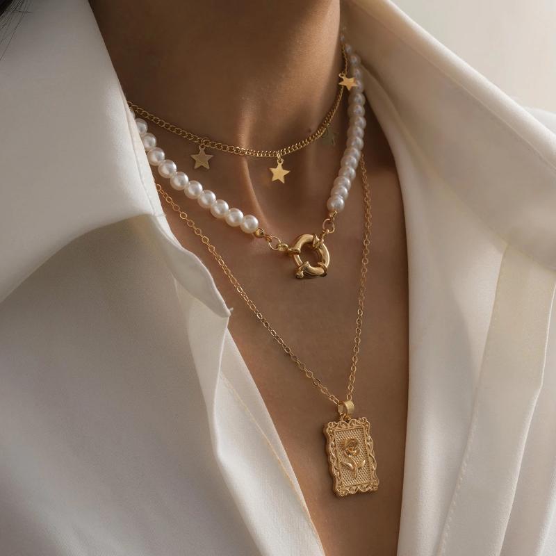 Pendant Necklaces Ladies Star Rose Flower Multilayer Necklace Fashionable Layered Artificial Pearl Girl Fashion Party Gift Jewelr
Pendant Necklaces Ladies Star Rose Flower Multilayer Necklace Fashionable Layered Artificial Pearl Girl Fashion Party Gift Jewelr