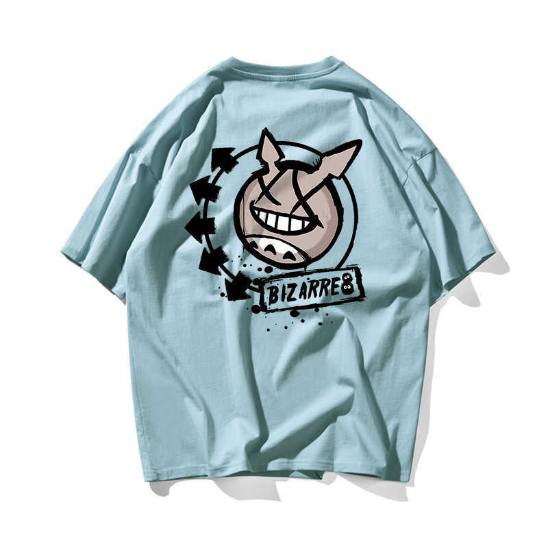Graffiti Hip Hop Totoro Oversize Couple T Shirt Men Streetwear Harajuku Tshirt Short Sleeve Cotton Loose HipHop T-Shirt Basic 210603