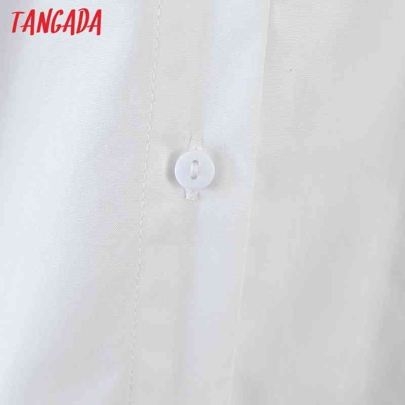 Women White Shirts Pleated Long Sleeve Solid Turn Down Collar Elegant Ladies Work Wear Blouses SL553 210416