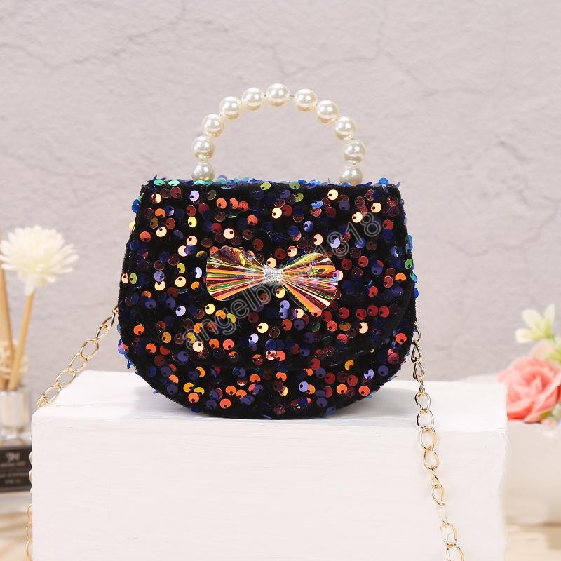 Korean Kids Mini Purses Handbags Cute Backpacks Shinny Sequin Girls Messenger Bag Baby Purse Party Hand Bag Gift