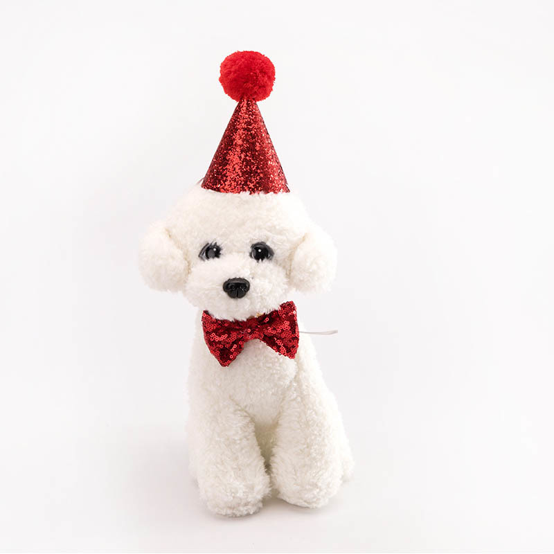 Pet Accessory Sequin Design Adjustable Dog Birthday Bowknot Cute Costume Headwear Hat Cat Cap 1 Set Birthday Party Tools