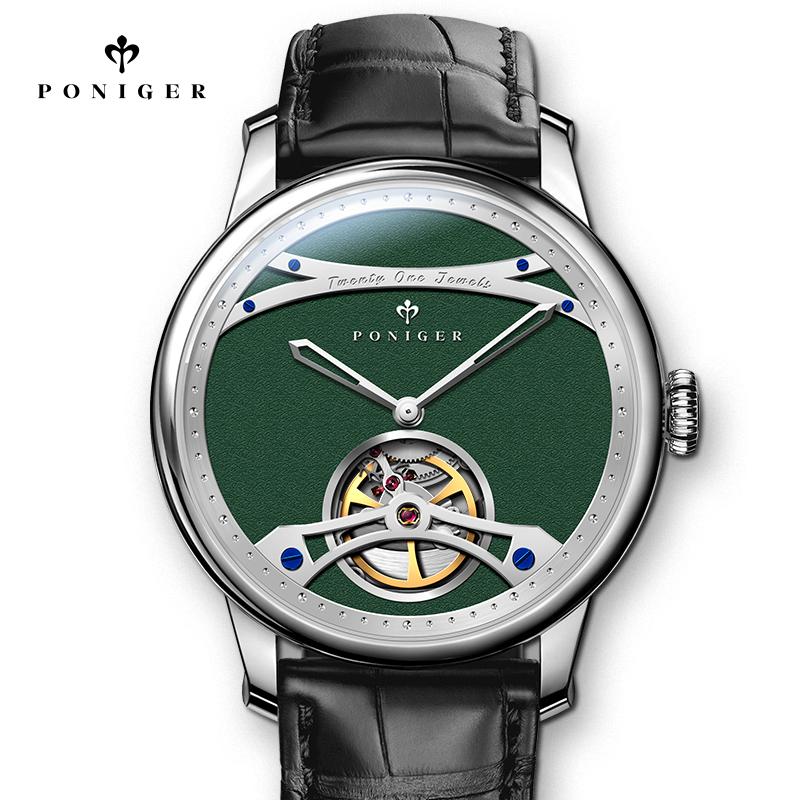 Wristwatches PONIGER Luxury Men Skeleton Watches Unique Green Dial Seagull Movement Automatic Mechanical Watch Sapphire Waterproof, P8.19-4
Wristwatches PONIGER Luxury Men Skeleton Watches Unique Green Dial Seagull Movement Automatic Mechanical Watch Sapphire Waterproof, P8.19-4