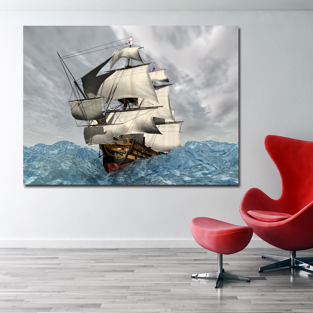 Canvas Painting Wall Art Picture Abstract Modern print on Landscape Ships Sailing Sea Canvas Painting Home Decor