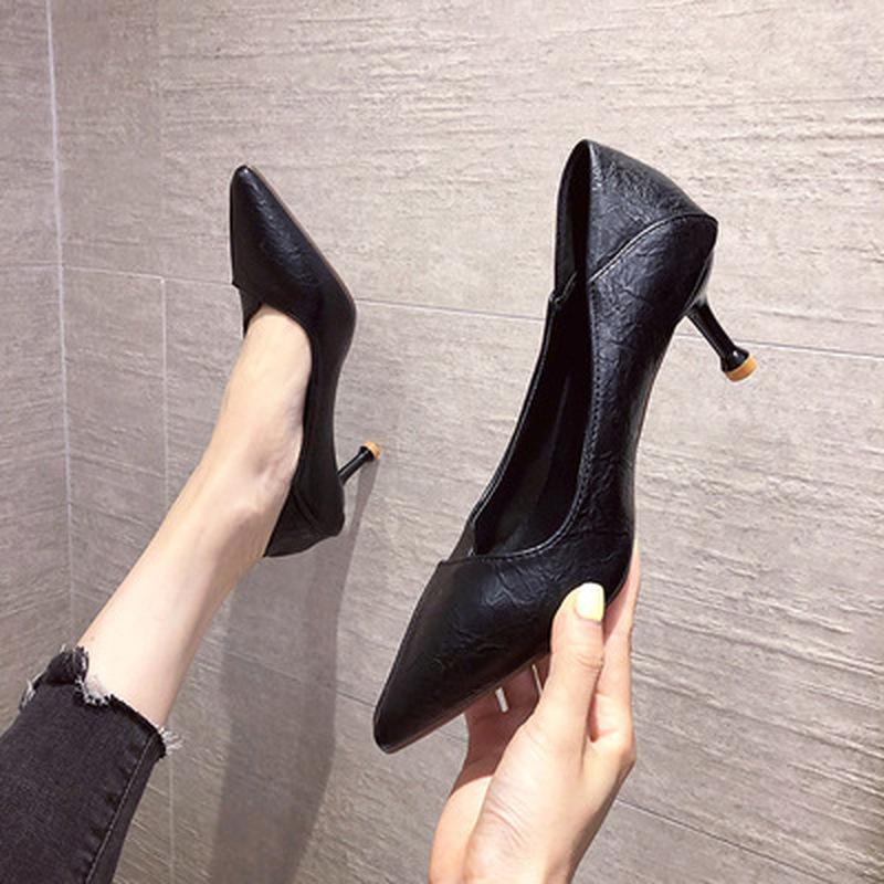 Dress Shoes 2021 Elegant Office Women's Pumps High Thin Heels Wedding Party Pointed Toe Leather Heel Women, Black
Dress Shoes 2021 Elegant Office Women's Pumps High Thin Heels Wedding Party Pointed Toe Leather Heel Women, Black