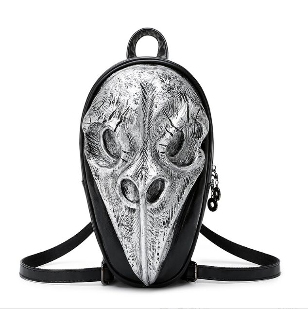 Fashion 3D Embossed Bird Skull Backpack Women Men unique Rock Bag whimsical Cool gifts Bag For Teenagers Halloween Schoolbags
