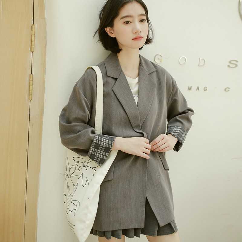 Yedinas Casual Women Blazers And Jackets Solid Long Sleeve Blaizer Feminino Slim Ladies Office Jaket Korean Fashion 210527