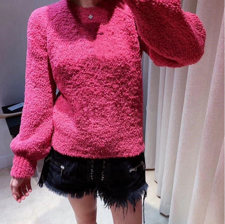 2021 round neck woolen sweater autumn/winter pullover with thickened knit top for women's loose outer wear, Pink
2021 round neck woolen sweater autumn/winter pullover with thickened knit top for women's loose outer wear, Pink