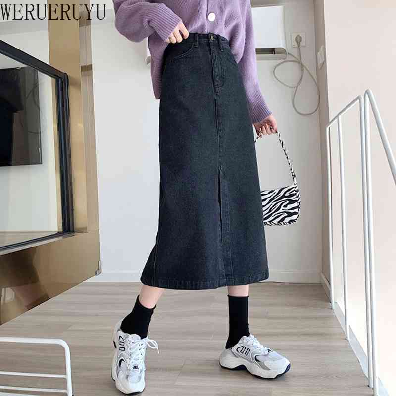 WERUERUYU Blue Button Up Casual A Line Denim Long Skirts Womens Autumn Winter High Waist Midi Jeans Skirt 210608, Photo color
WERUERUYU Blue Button Up Casual A Line Denim Long Skirts Womens Autumn Winter High Waist Midi Jeans Skirt 210608, Photo color