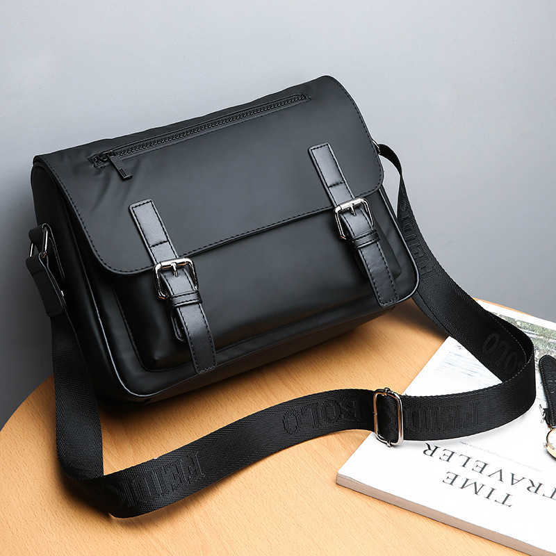 Water Repellent Nylon Business Shoulder Bag For Men Travel Multi-layer Document Bag Large Capacity Laptop Briefcases XA550F 210809