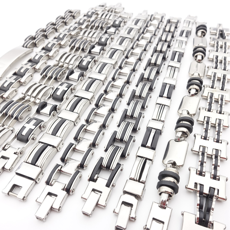 10pcs Stainless Steel Link Chain Bracelets Men's Mix Style Fashion Silver color Exquisite classic wholesale lot bulk Jewelry for Women, Black
10pcs Stainless Steel Link Chain Bracelets Men's Mix Style Fashion Silver color Exquisite classic wholesale lot bulk Jewelry for Women, Black