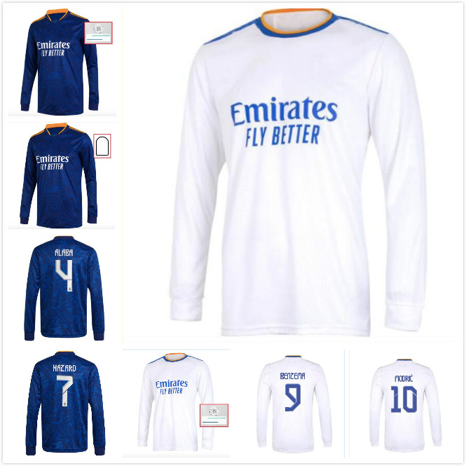 21 22 Real Madrid HAZARD MODRIC Long Sleeves Mens Soccer Jerseys 2021 2022 SERGIO RAMOS BENZEMA ISCO BALE MARIANO Home Away 3rd Football Shirt Uniform
21 22 Real Madrid HAZARD MODRIC Long Sleeves Mens Soccer Jerseys 2021 2022 SERGIO RAMOS BENZEMA ISCO BALE MARIANO Home Away 3rd Football Shirt Uniform