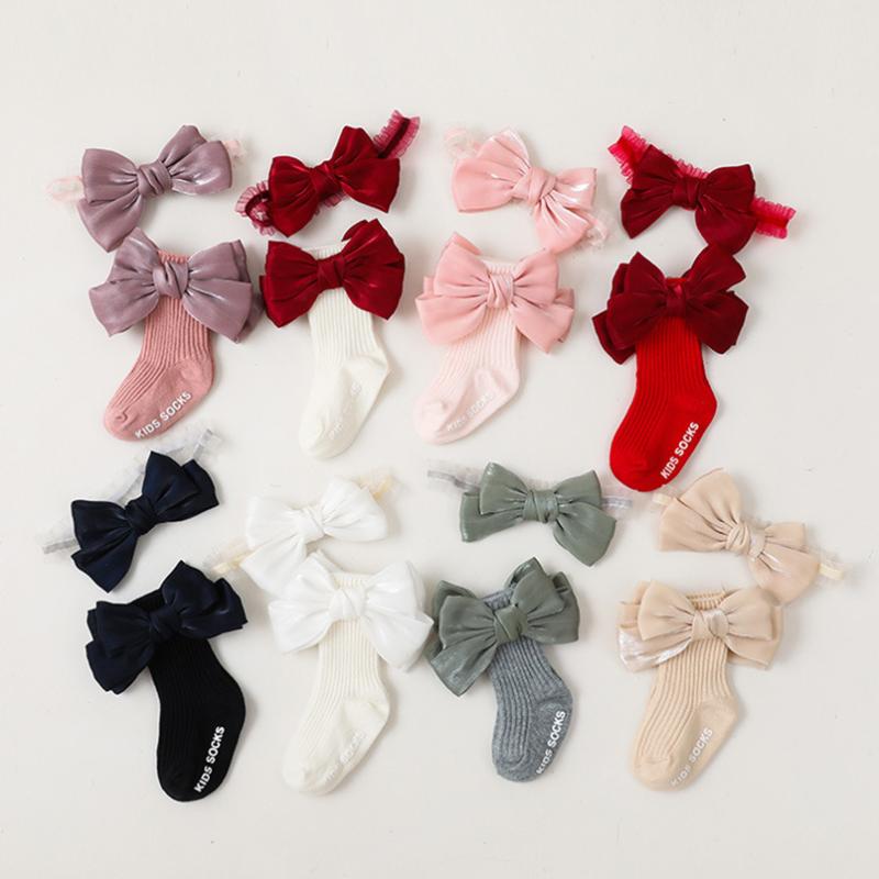 Socks Lovely Silk Bows Born Baby Girl Cotton Set For Toddler Fall Winter Warm Ankle Kids Anti-Slip +Headwear
Socks Lovely Silk Bows Born Baby Girl Cotton Set For Toddler Fall Winter Warm Ankle Kids Anti-Slip +Headwear