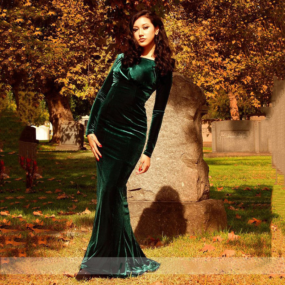 2021 Dark Green Cheap Long Sleeves Velvet Evening Dress Mermaid Cut-Out Sweep Train Prom Gowns Simple Women Party Dresses, Light yellow
2021 Dark Green Cheap Long Sleeves Velvet Evening Dress Mermaid Cut-Out Sweep Train Prom Gowns Simple Women Party Dresses, Light yellow
