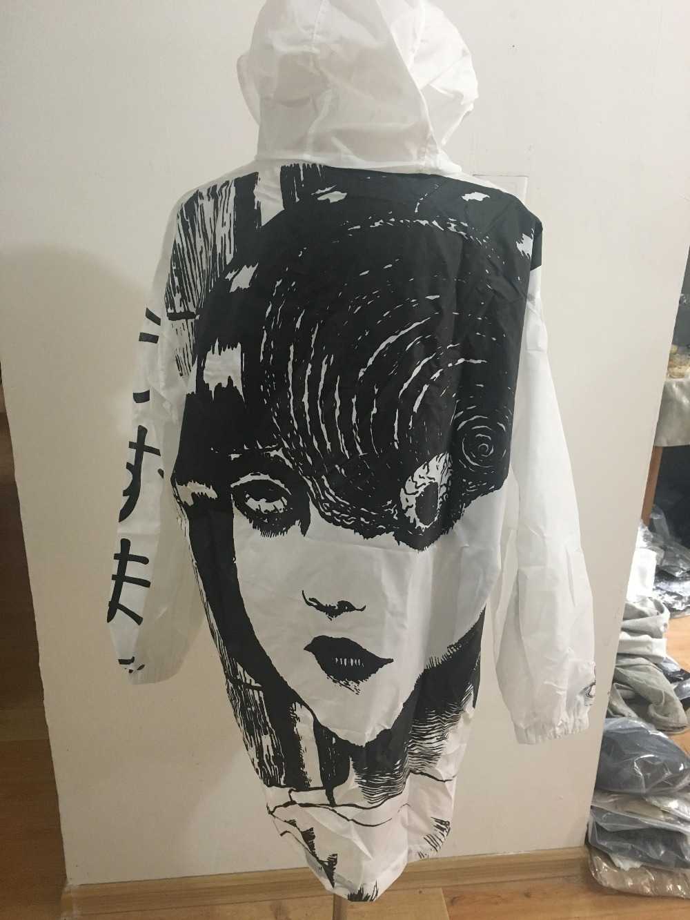 Janpanes frightencomics coat long sunscreen waterproof clothes plus size punk windbreakers women lovers Horror Manga jackets W77 210820