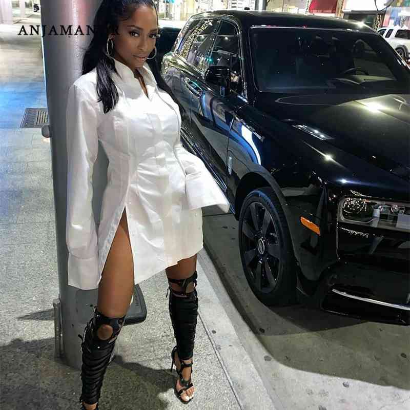Dresses Anjamanor Button Split White Long Sleeve Shirt Women Clothes Fashion Sexy Mini Es Clubwear Sexis D22-cg18, Black;gray
Dresses Anjamanor Button Split White Long Sleeve Shirt Women Clothes Fashion Sexy Mini Es Clubwear Sexis D22-cg18, Black;gray