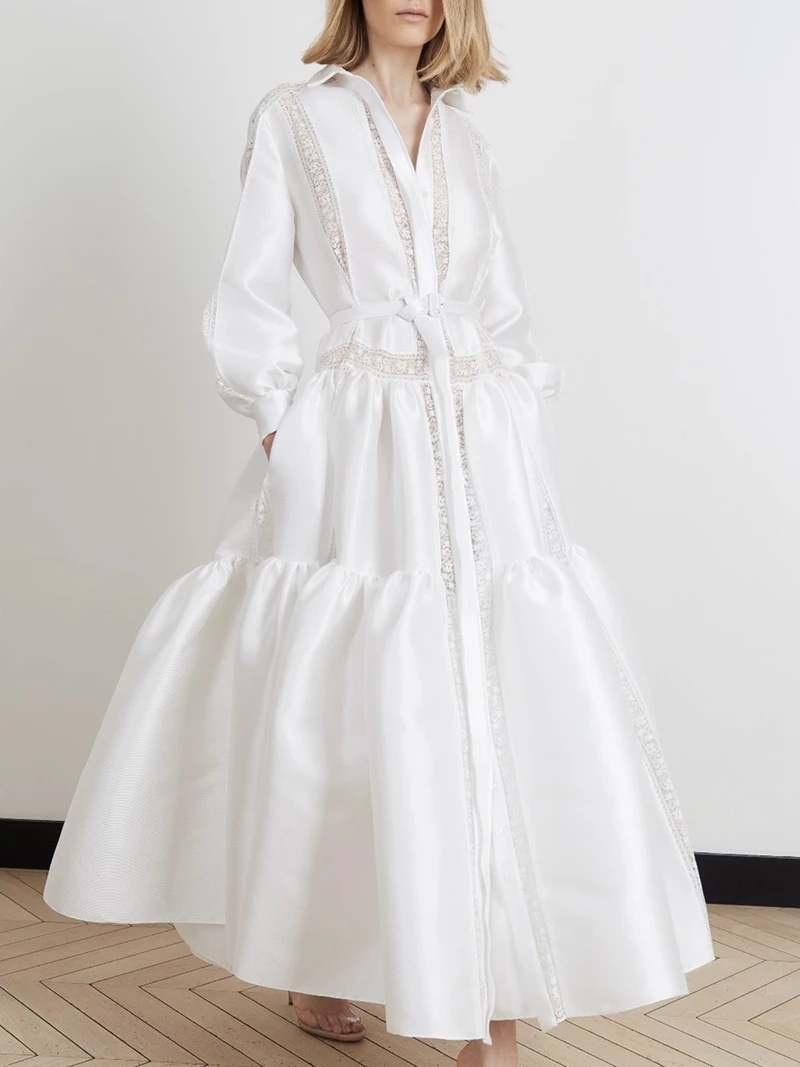 Women Dress Long Sleeve Hollow Out Vintage White Dresses Plus Size Sexy Bandage Woman Party Night 202 210513