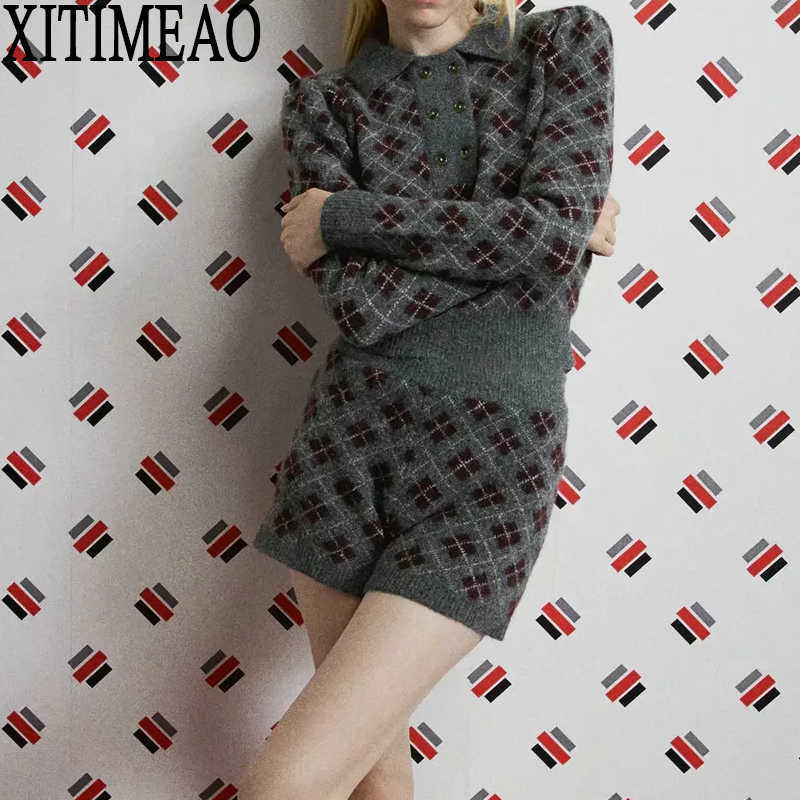 ZA Women Fashion With Argyle Cropped Knitted Sweater Vintage Lapel Collar Long Sleeve Female Pullovers Chic Tops Shorts 210602, As picture
ZA Women Fashion With Argyle Cropped Knitted Sweater Vintage Lapel Collar Long Sleeve Female Pullovers Chic Tops Shorts 210602, As picture