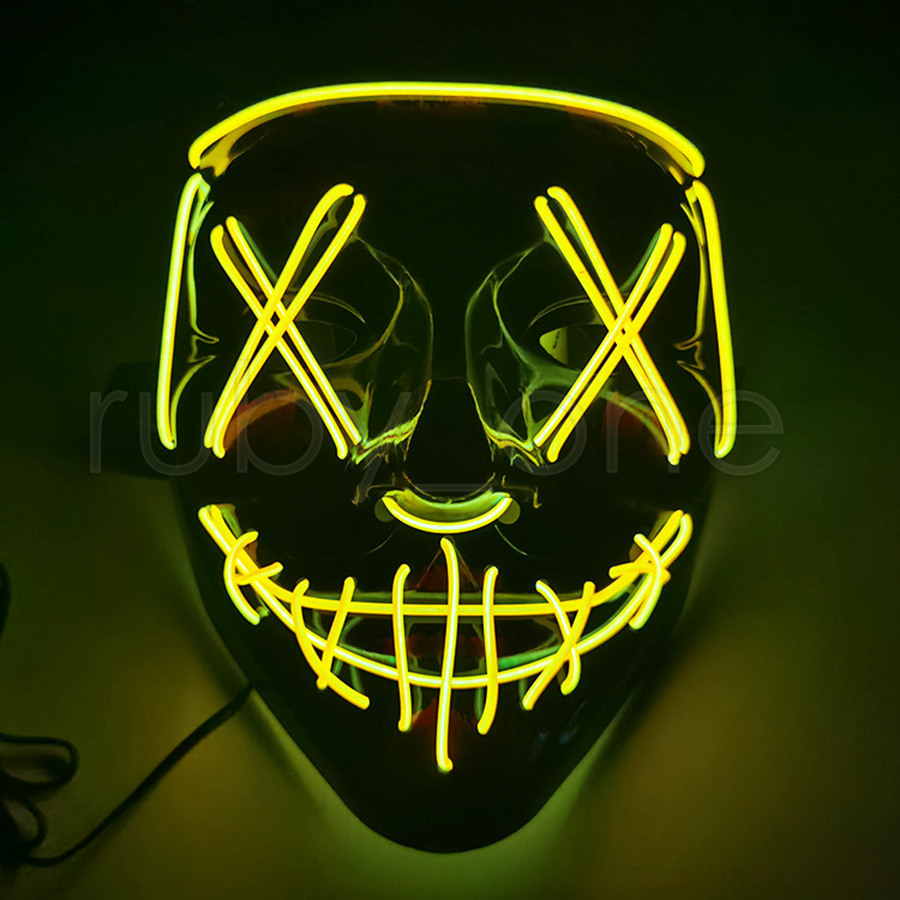 Halloween Mask LED Light Up Funny Masks The Purge Election Year Great Festival Cosplay Costume Supplies Party Mask RRA4331