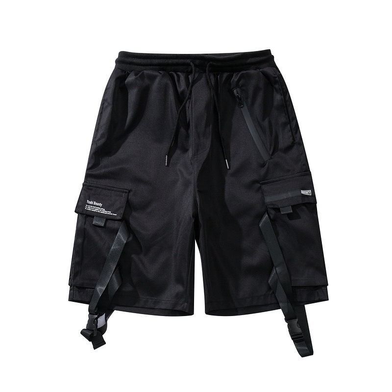 IEFB Sweatpants Shorts Men's Workwear Black Shorts Summer Streetwear Functional Style Casual Straight Knee Length Pants 9Y7494 210524