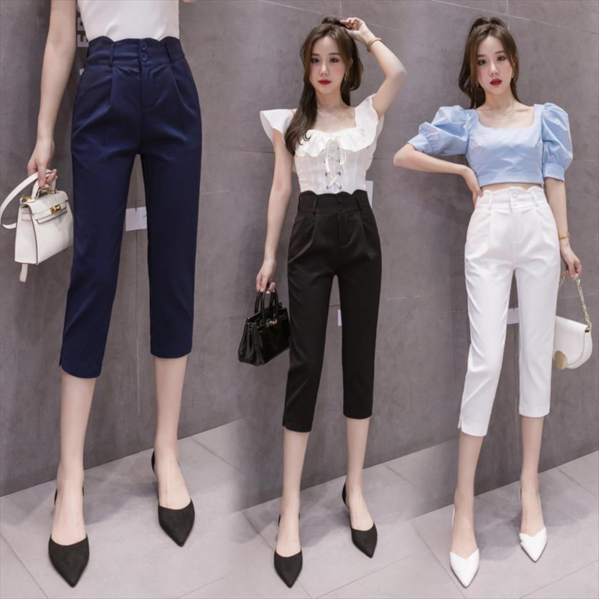 office cropped trousers pockets womens capris high waist casual elegant solid workwear women fashion summer straight formal suit pant, Black;white
office cropped trousers pockets womens capris high waist casual elegant solid workwear women fashion summer straight formal suit pant, Black;white