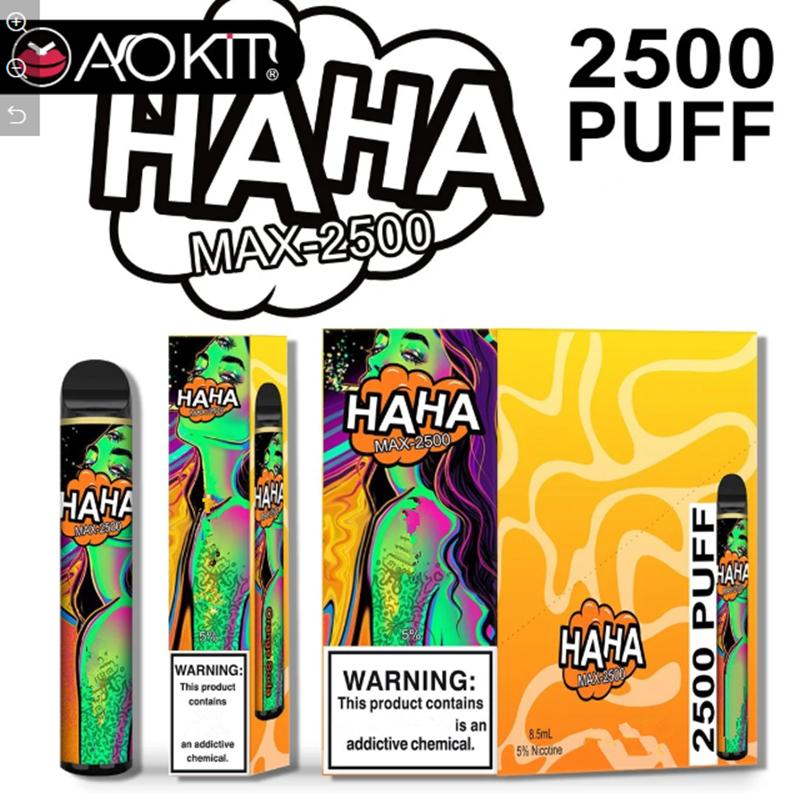 Authentic Haka Max Disposable Device Cigarettes 2500 Puffs 8.5ML Pre-Filled Vape Pods 1100mah battery aviliable bang xxl plus
Authentic Haka Max Disposable Device Cigarettes 2500 Puffs 8.5ML Pre-Filled Vape Pods 1100mah battery aviliable bang xxl plus